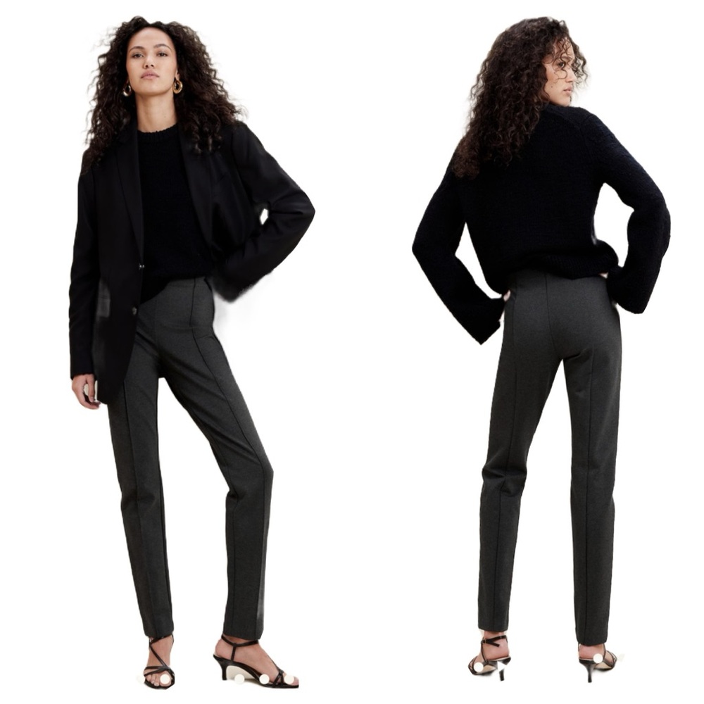 NWT Banana Republic Charcoal Gray High-Rise Skinny Everywhere Ponte Pants size 4